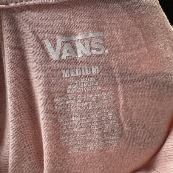 Vans Pink Off The Wall Graphic T-Shirt Womens Medium 100% Cotton Crew Neck Casua - Picture 3 of 5